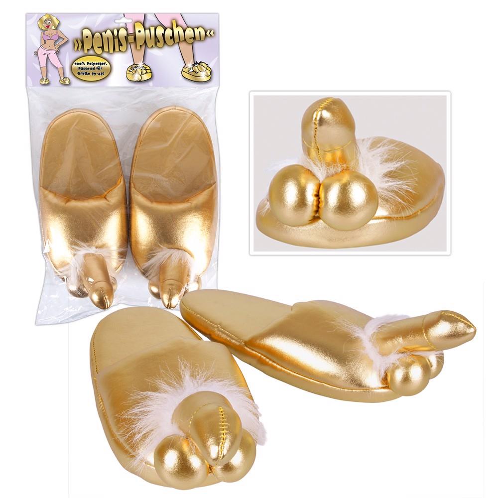 42-07739050000 Penis Slippers Gold - obrazek 1