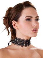 Embroidered Choker+Rhinestones - obrazek 2