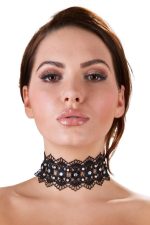 Embroidered Choker+Rhinestones - obrazek 3