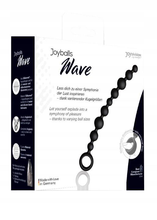 48-15791 Plug/kulki-Joyballs anal Wave, long, black - obrazek 1