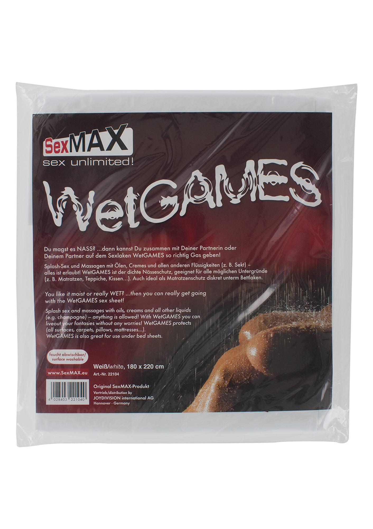 48-22104 BDSM-SexMAX WetGAMES Sex sheet, 180 x 220 cm, white - obrazek 1