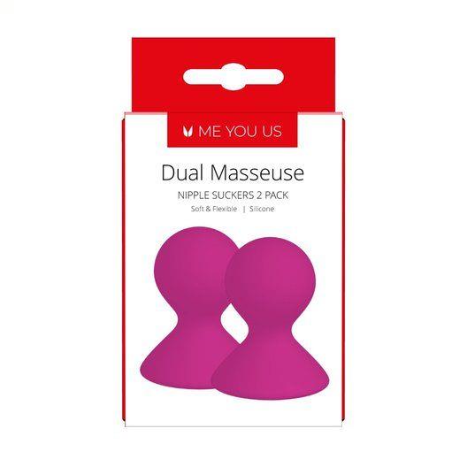 5-00134 Pompka- Me You Us Dual Masseuse Silicone Nipple Suckers 2 Pack Purple - obrazek 1