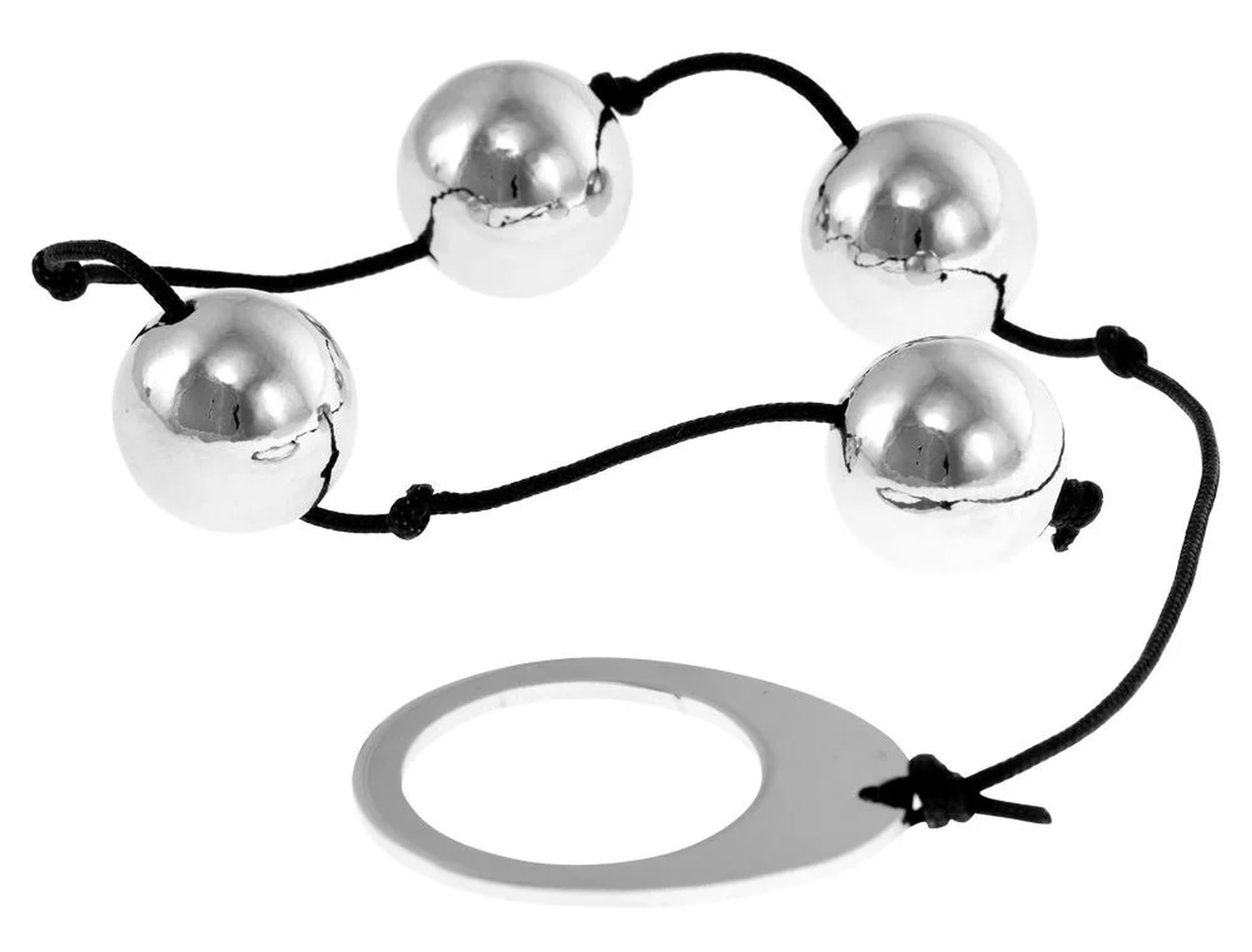5-00231 Kulki- Me You Us Heavy Metal Anal Beads Silver - obrazek 1