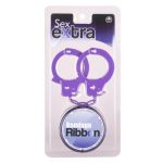 Kajdanki-Purple Sex Extra PVC Ribbon and Handcuffs - obrazek 2