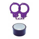 Kajdanki-Purple Sex Extra PVC Ribbon and Handcuffs - obrazek 3