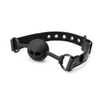 Bedroom Fantasies - Breathable Silicone Ball Gag Black - obrazek 7