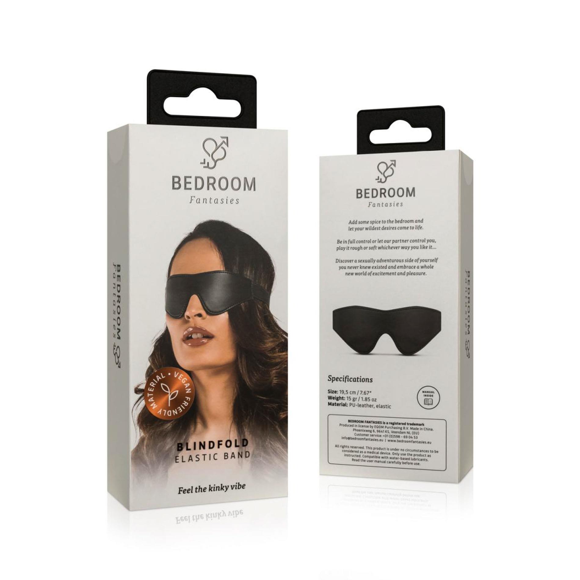 55-BF024BLK_01 Bedroom Fantasies - Faux Leather Blindfold Black - obrazek 1