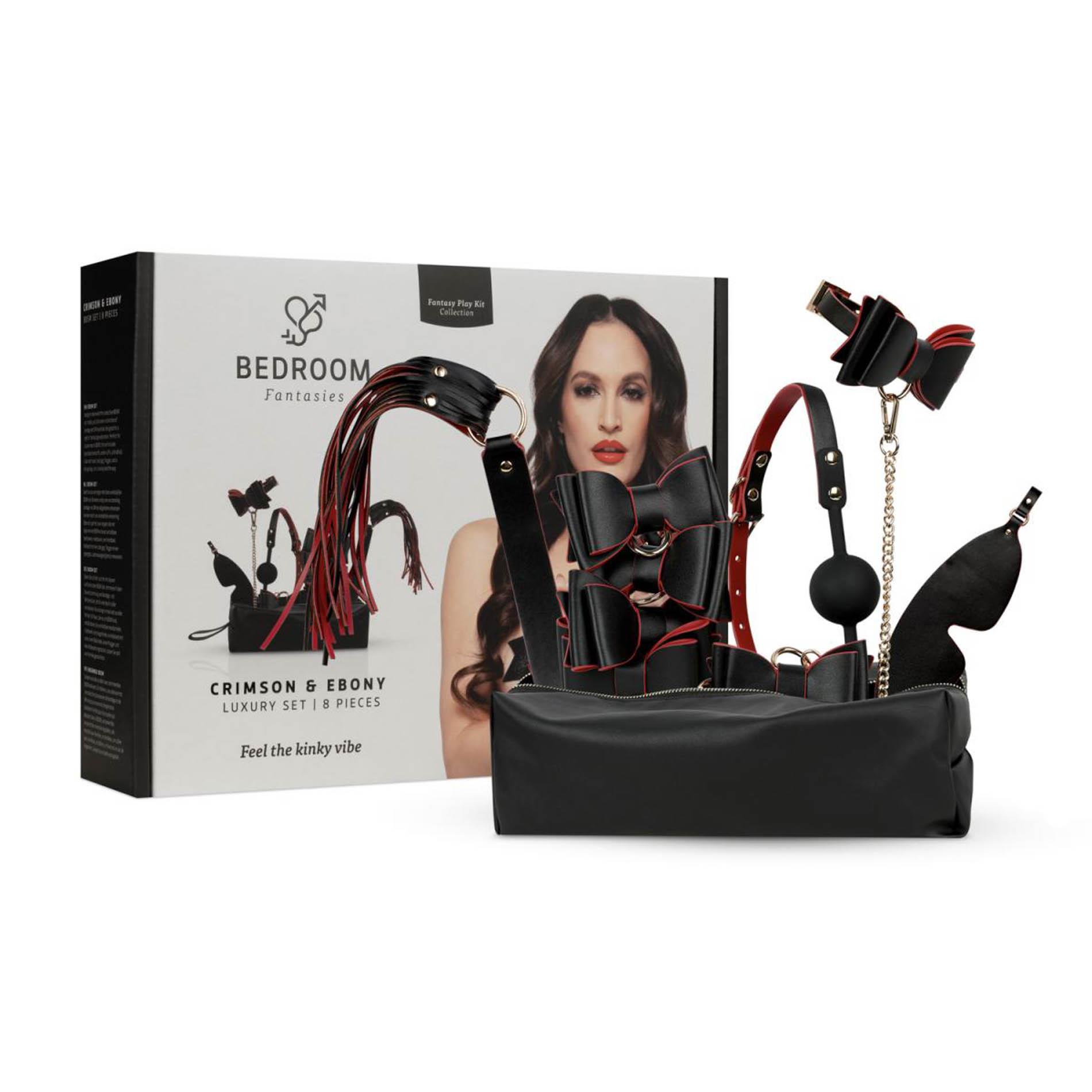 55-BF070BLK_01 Bedroom Fantasy - 8 Piece Set Of SM Luxury Set Black - obrazek 1