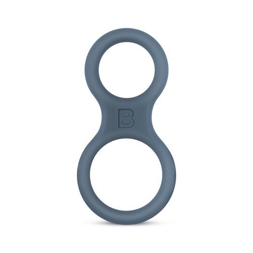 55-BON008 Boners Silicone Cock Ring And Ball Stretcher - Grey - obrazek 1