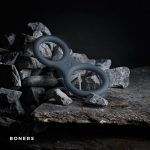 Boners Silicone Cock Ring And Ball Stretcher - Grey - obrazek 2