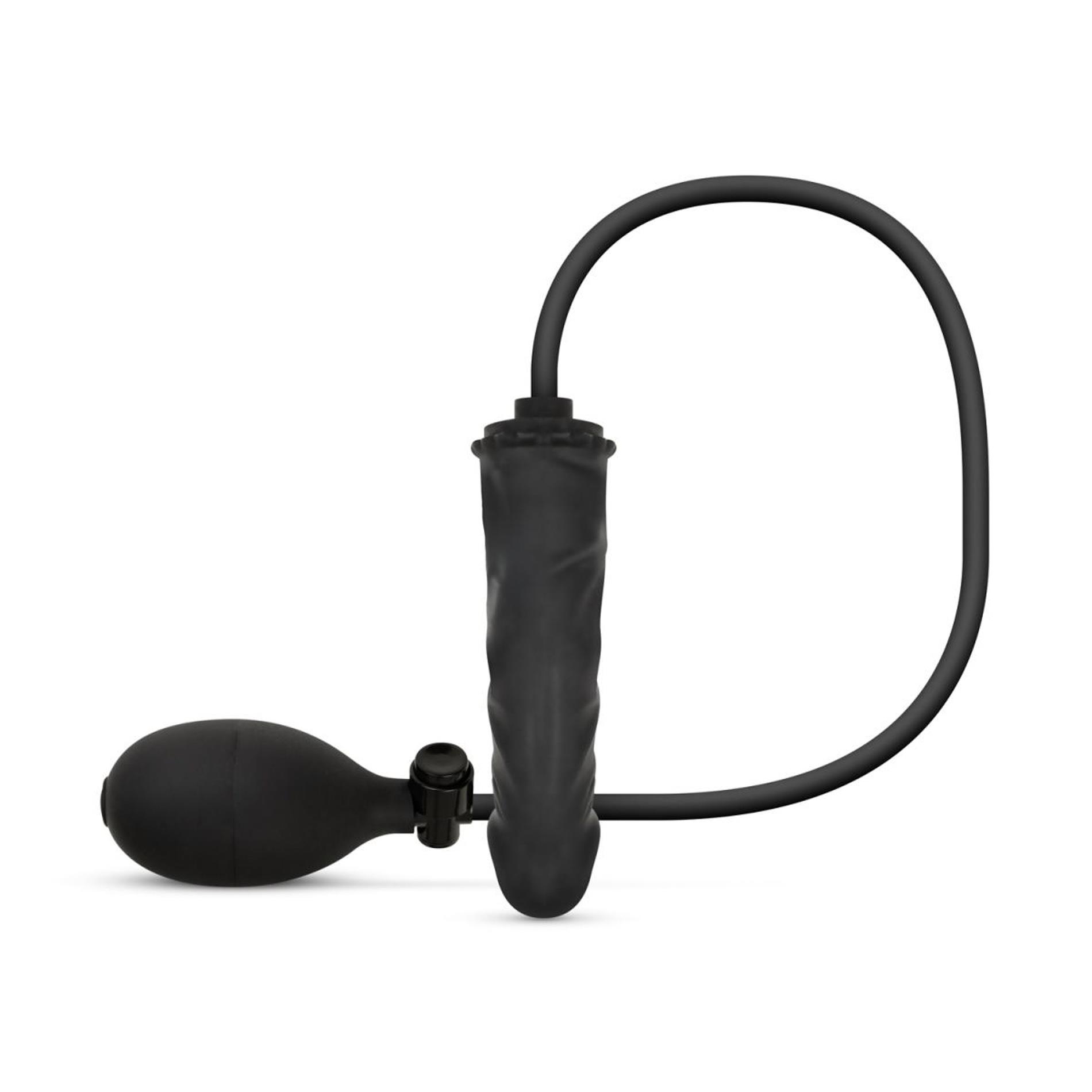 55-ET1049BLK_01 Anal Collection - Inflatable Dildo with Pump 14,5 cm - Black - obrazek 1