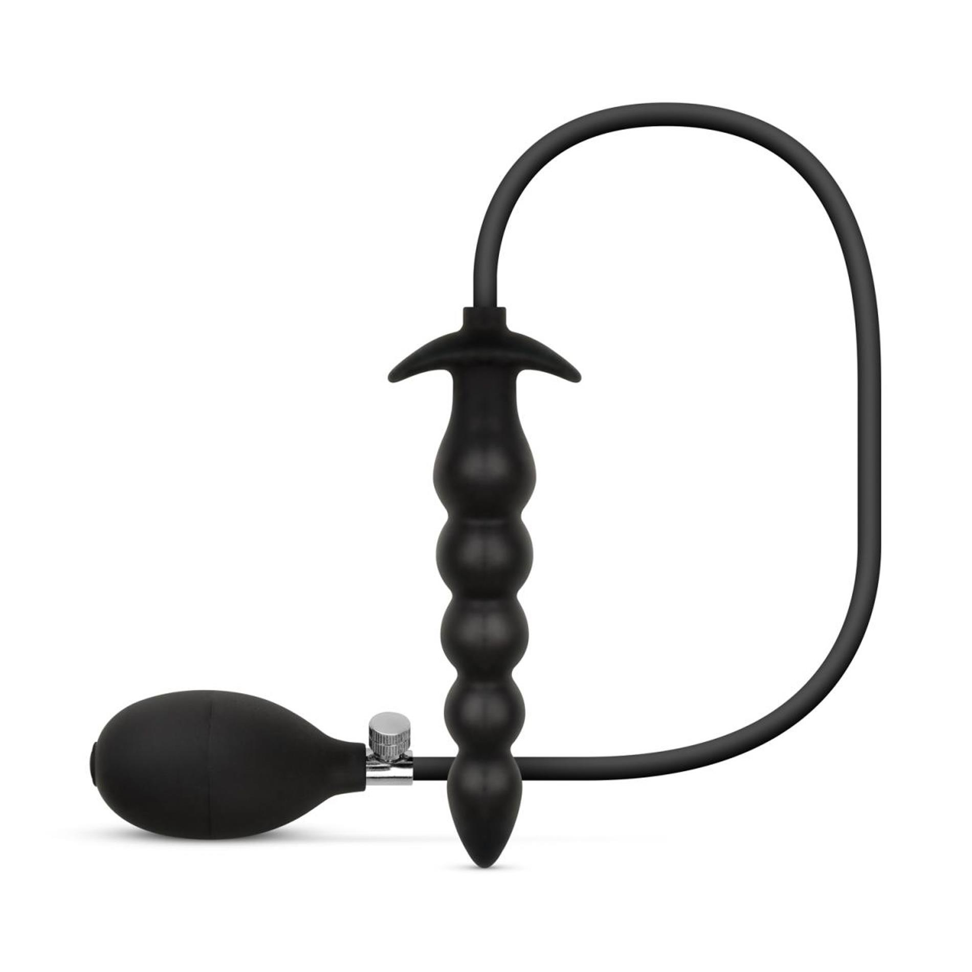 55-ET1050BLK_01 Anal Collection - Inflatable Anal Plug with Pump 20 cm - Black - obrazek 1