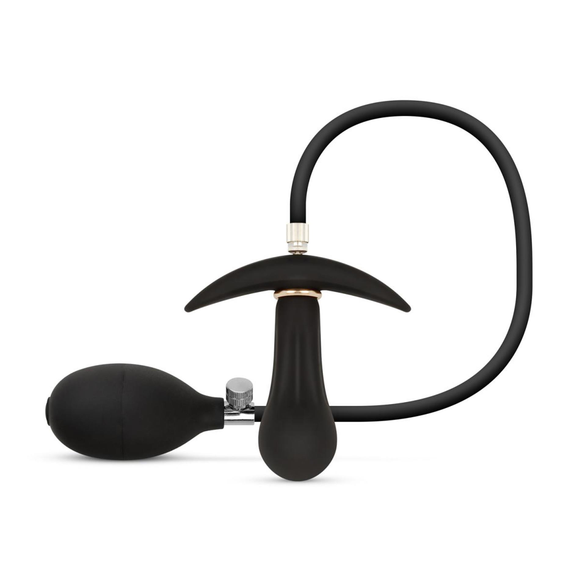 55-ET1051BLK_01 Anal Collection - Inflatable Butt Plug with Pump 8 cm - Black - obrazek 1