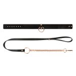 Rosy Gold - Collar with Leash - Black - obrazek 5