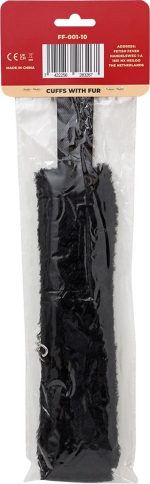 Fetish Fever - Cuffs With Fur - Black - obrazek 3