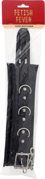 Fetish Fever - Cuffs with chain - Black - obrazek 2