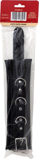 Fetish Fever - Cuffs with chain - Black - obrazek 3