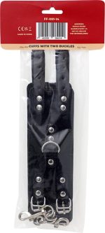 Fetish Fever - Cuffs with two buckles - Black - obrazek 3