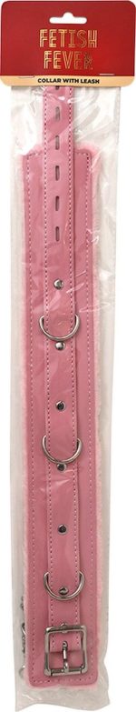 Fetish Fever - Collar with leash - Pink - obrazek 2