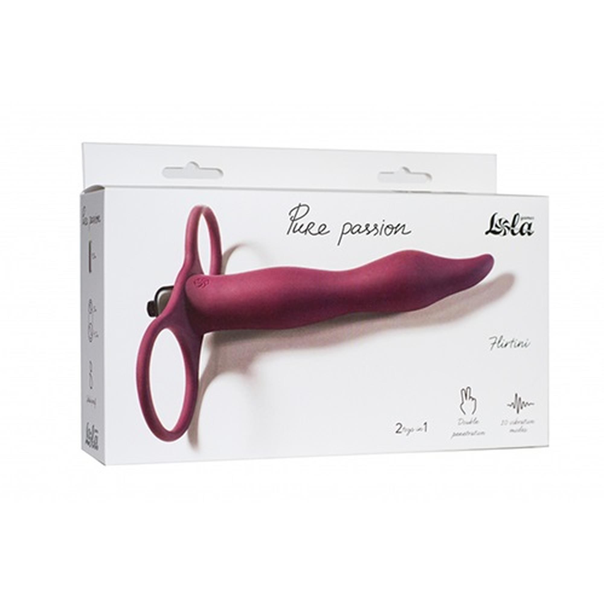 57-1204-02 Strap - on Pure Passion Flirtini Wine red - obrazek 1