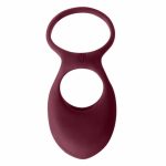 Pierścień- Vibrating Double Cockring Daydream Wine Red - obrazek 3