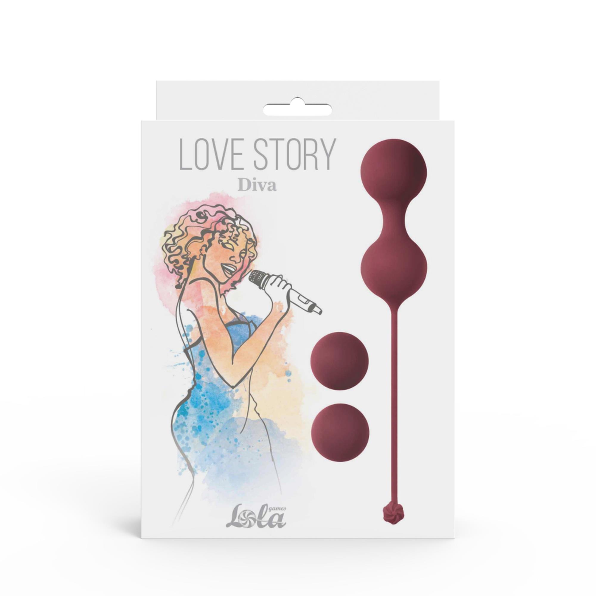 57-3012-02 Vaginal balls set Love Story Diva Wine Red - obrazek 1