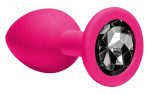 Plug-Anal Plug Emotions Cutie Medium Pink dark black crystal - obrazek 3