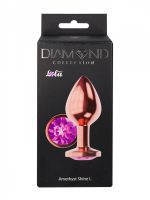 Plug-Butt Plug Diamond Amethyst Shine L Rose Gold - obrazek 4