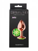 Plug-Butt Plug Diamond Emerald Shine S Rose Gold - obrazek 5