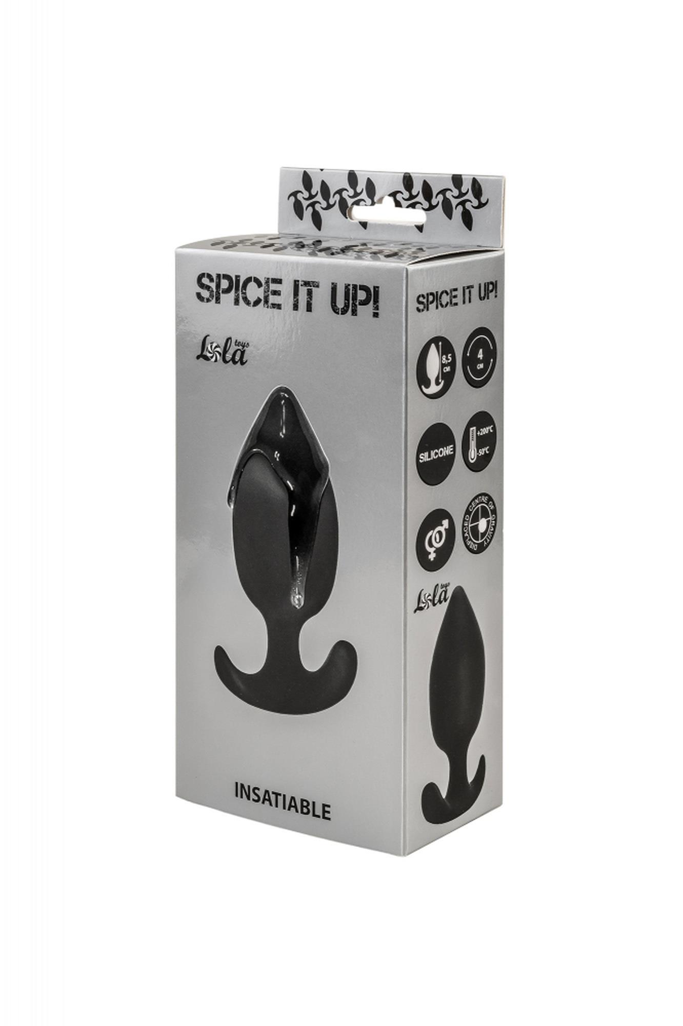 57-8011-01 Plug-Anal plug with misplaced center of gravity Spice it up Insatiable Black - obrazek 1
