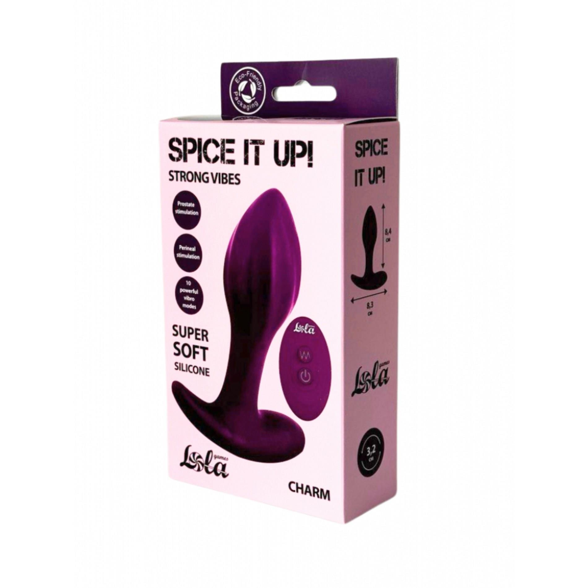 57-8021-02 Double Silicone Vibrating Anal Plug Spice it Up Charm - obrazek 1