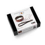 Wiązania-WHIPS obroża damska ze smyczą, koniakowa - obrazek 3