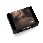 Wiązania-WHIPS obroża męska ze smyczą, koniakowa - obrazek 4