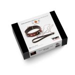 Wiązania-WHIPS obroża męska ze smyczą, koniakowa - obrazek 5