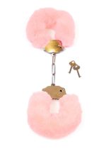 Kajdanki Fetish B - Series- Furry Cuffs Light Pink - obrazek 2