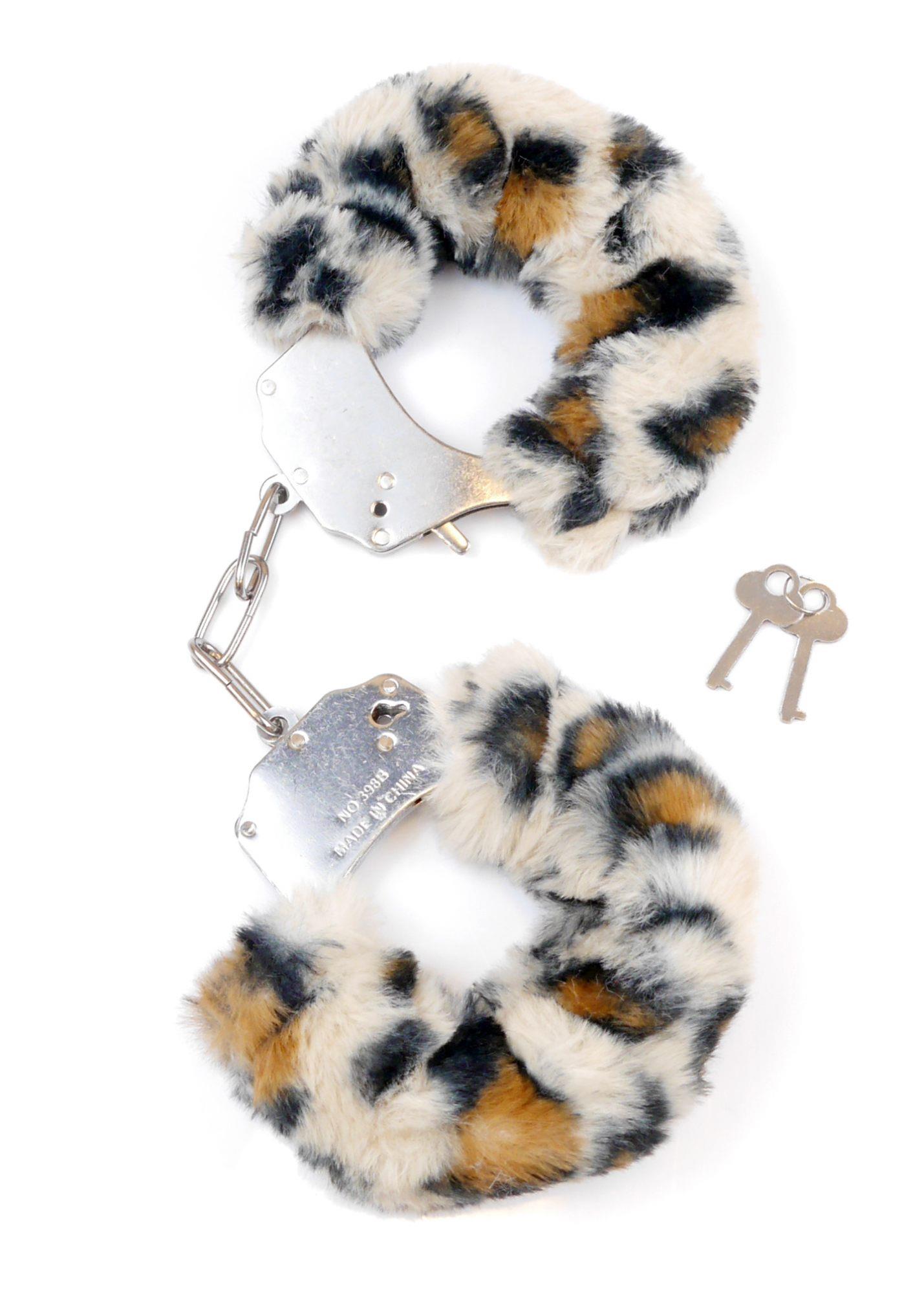 61-00008 Kajdanki Fetish B - Series- Furry Cuffs Leopard - obrazek 1