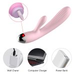 Wibrator- B -  Series, Silicone Vibrator Pink USB 10 Function / Heating - obrazek 5