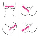 Stymulator - B - Series - Silicone Dual Massager Pulsator USB 7+7 Function (Pink) - obrazek 11