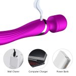 Stymulator-Silicone Dual Massager USB 7+7 Function Purple - obrazek 5