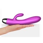 Wibrator-Silicone Vibrator and Pulsator Purple USB 7+7 Function / Heating - obrazek 4