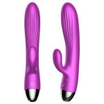 Wibrator-Silicone Vibrator and Pulsator Purple USB 7+7 Function / Heating - obrazek 8