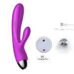 Wibrator-Silicone Vibrator and Pulsator Purple USB 7+7 Function / Heating - obrazek 9