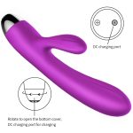 Wibrator-Silicone Vibrator and Pulsator Purple USB 7+7 Function / Heating - obrazek 10