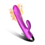 Wibrator-Silicone Vibrator and Pulsator Purple USB 7+7 Function / Heating - obrazek 13