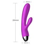 Wibrator-Silicone Vibrator and Pulsator Purple USB 7+7 Function / Heating - obrazek 14