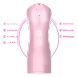 Masturbator-Vibrating and Flashing Masturbation Cup USB 7+7 Function / Talk Mode (Pink) - obrazek 10