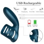 Wibrator-Silicone Ring Blue USB 7 Function - obrazek 5