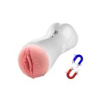 Masturbator - B - Series - Vibrating and Flashing Masturbation Cup USB 7+7 Function / Talk Mode (White) - obrazek 4