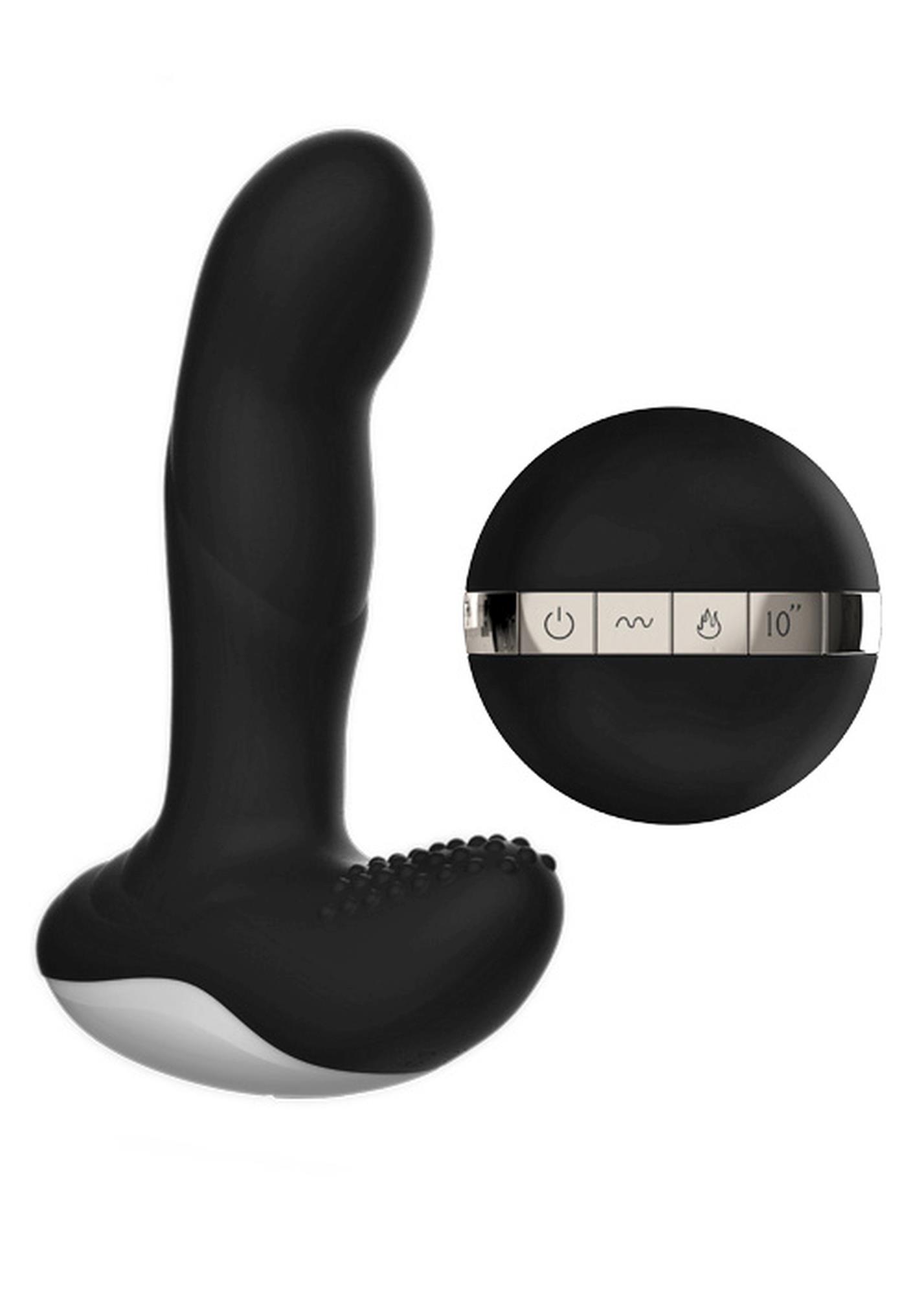 63-00040 Wibrator-Silicone Massager USB 7 Function + Pulsator / Heating BLACK - obrazek 1