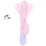 Wibrator-Silicone Vibrator USB 7 Function and Thrusting Function / Heating, pink - obrazek 3